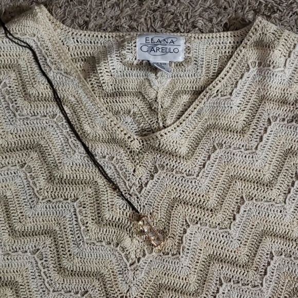 Sale⚡️Elana Carello Knit Fringe Cape OS - Picture 3 of 8